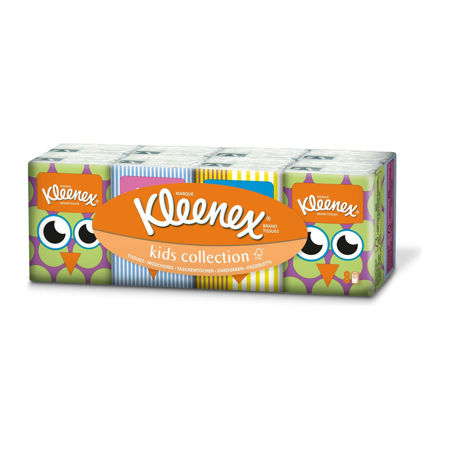 Kleenex Kids Collection, 8 farebných mini vreckoviek pre deti