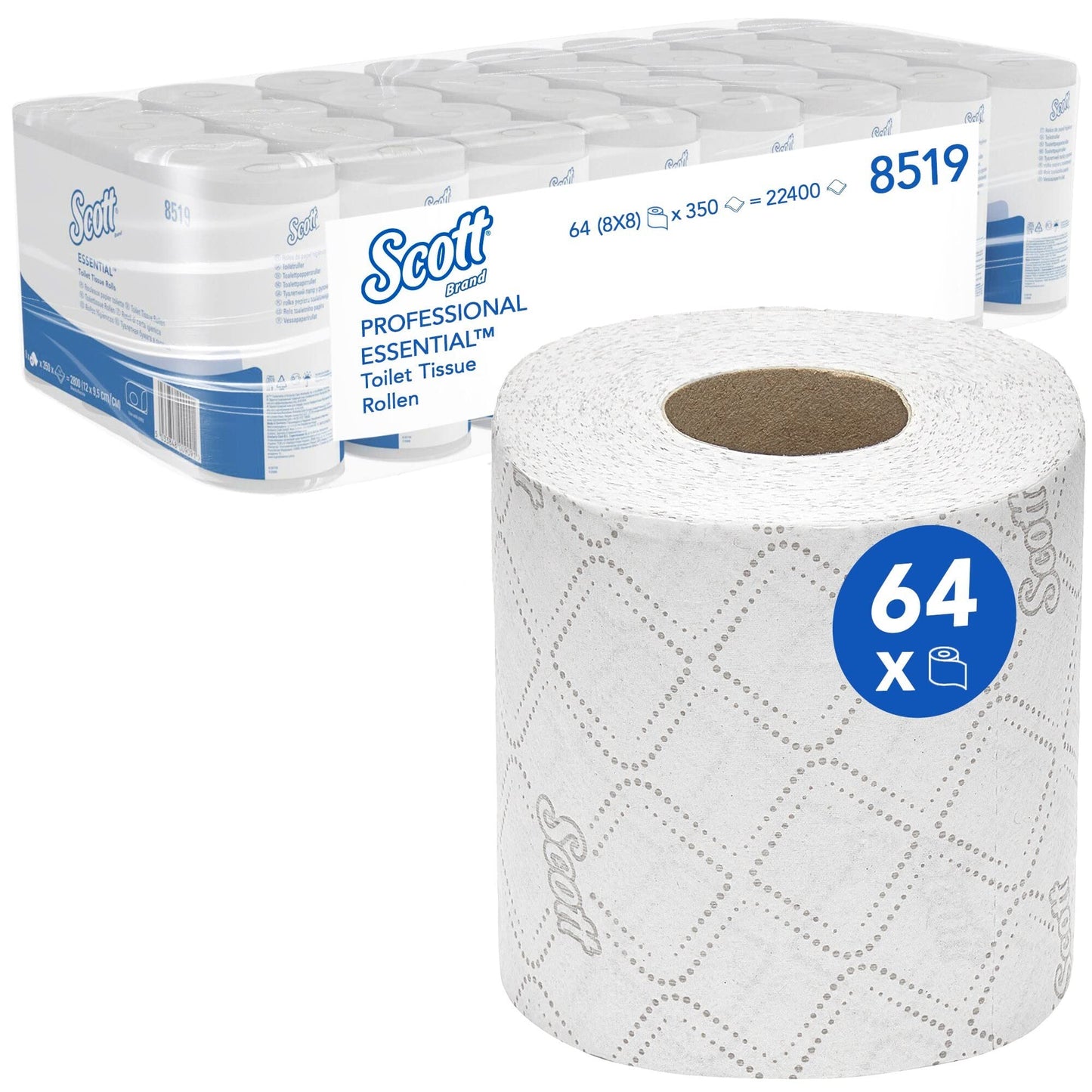 SCOTT 8519, toaletný papier 350 (64/350) pre dlhšie využitie