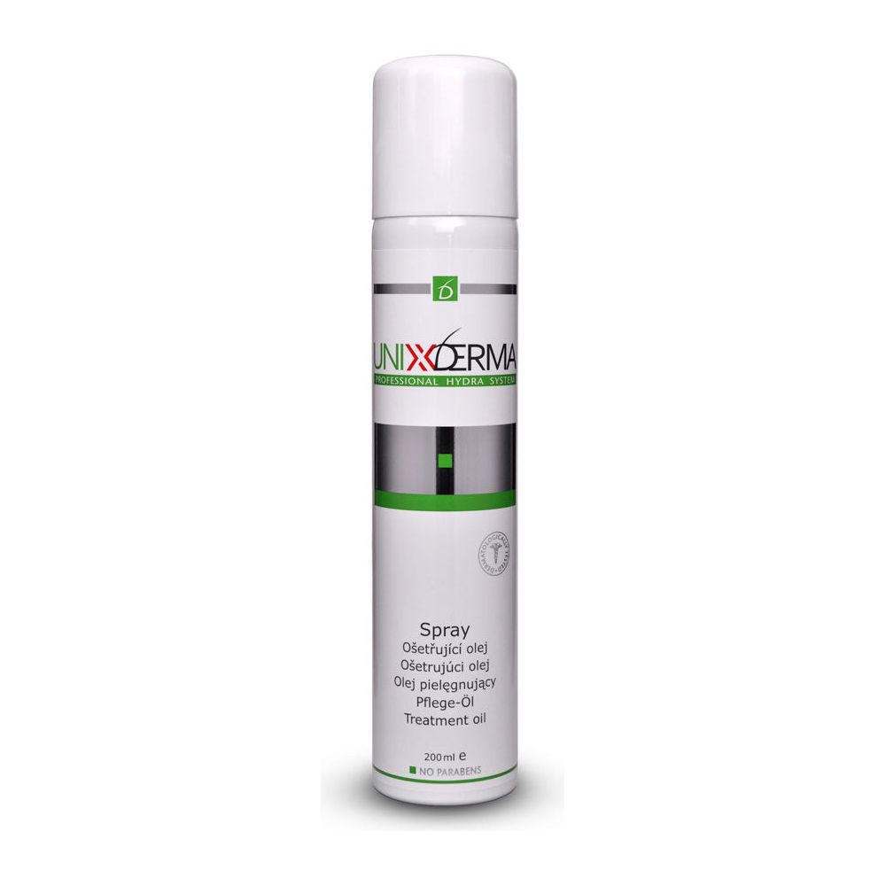 Unixderma, ošetrujúci olej (sprej) 200 ml na rýchlu aplikáciu