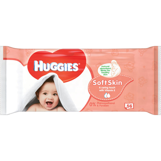 Huggies Soft Skin Single, 56 vlhčených obrúskov na hydratáciu pokožky